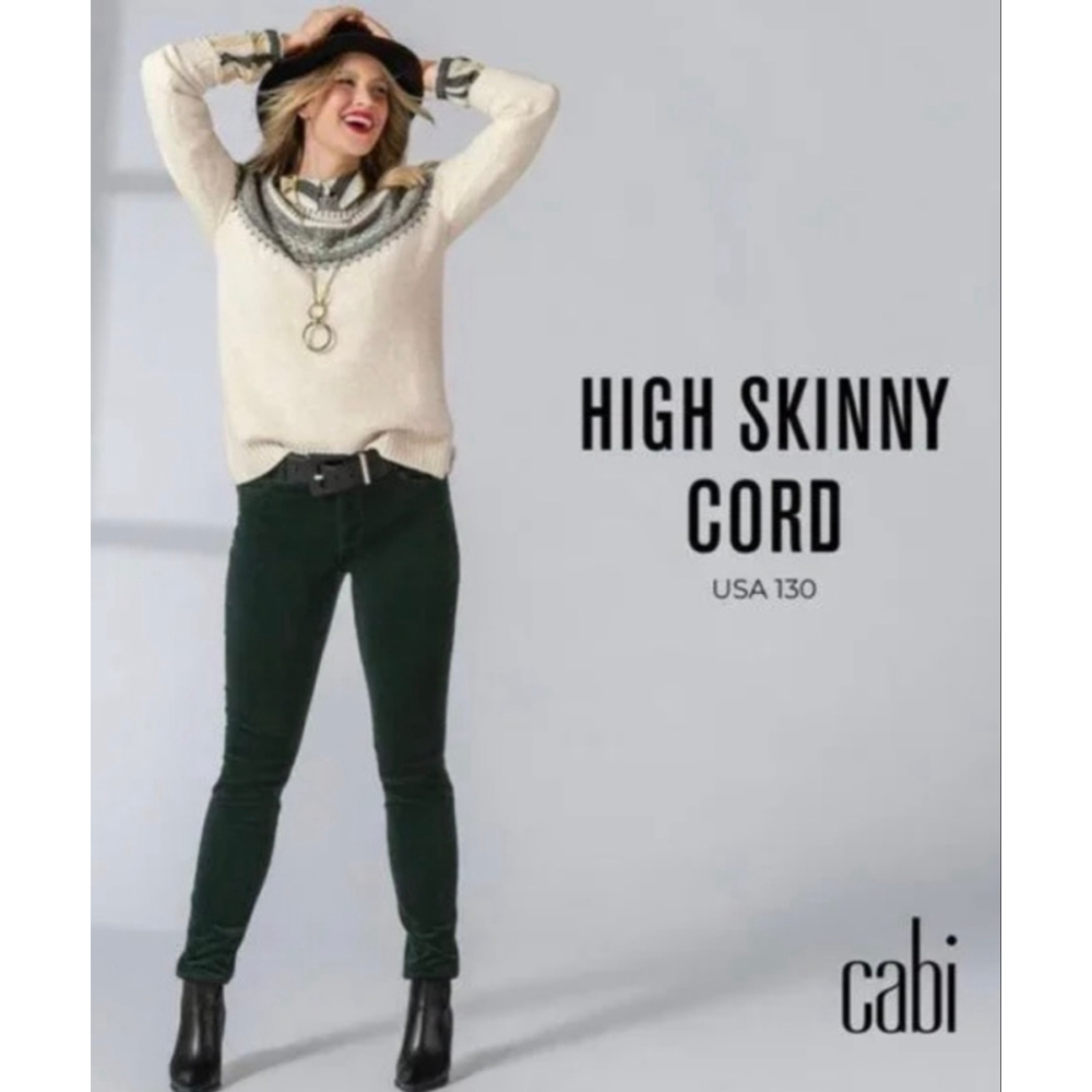 CAbi high skinny cord pants size 4 style 3743
